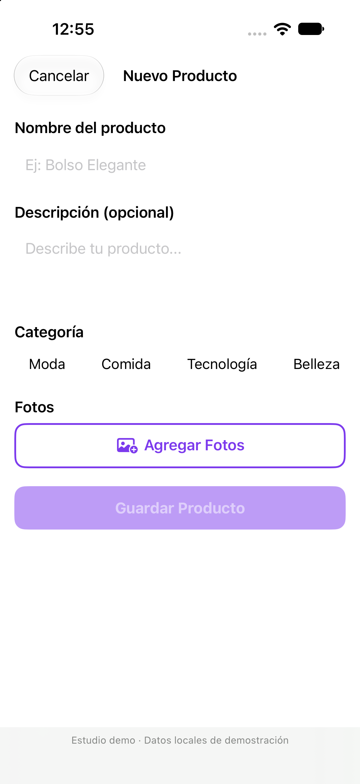 Sección Productos de Virtual UGC